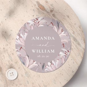 Elegant Lily Personalisiert Wedding Sticker