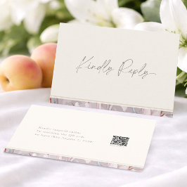 Elegant Lily Wedding RSVP Card with QR Code Einladung