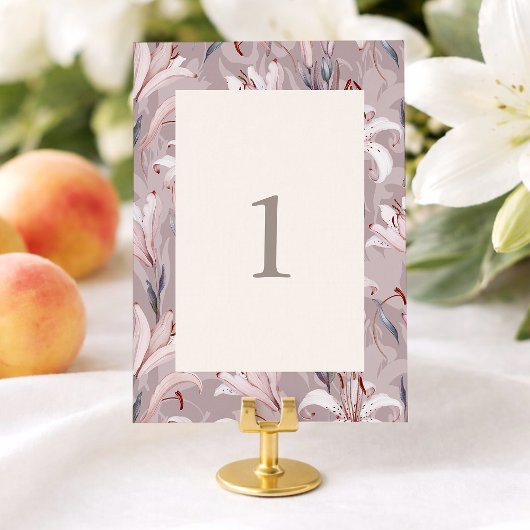 Elegant Lily Wedding Table Numbers 1–30  Einladung