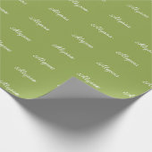 Elegant Lime Green benutzerdefinierte Skriptname c Geschenkpapier (Ecke)