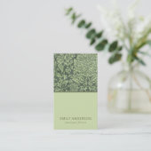 ELEGANT LIME GREEN BLACK DAMASK FLORAL PATTERN VISITENKARTE (Stehend Vorderseite)