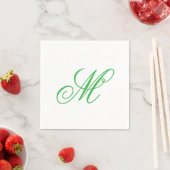 Elegant Lime Green Monogram Initial Serviette (Beispiel)