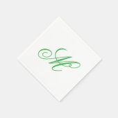 Elegant Lime Green Monogram Initial Serviette (Ecke)