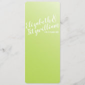 Elegant Lime Green Ombre Menü Menükarte (Rückseite)