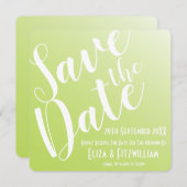 Elegant Lime Green Ombre Save the Date Einladung (Vorne/Hinten)