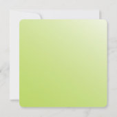 Elegant Lime Green Ombre Save the Date Einladung (Rückseite)