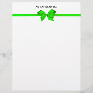 Elegant Lime Green Satin Bow auf weißem Umschlag