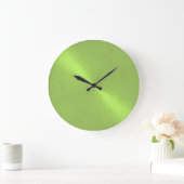 Elegant Lime Green Sheen Große Wanduhr (Zuhause)