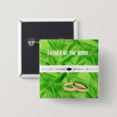 Elegant`Lime Green Silk Effect Wedding Button (Vorne & Hinten)