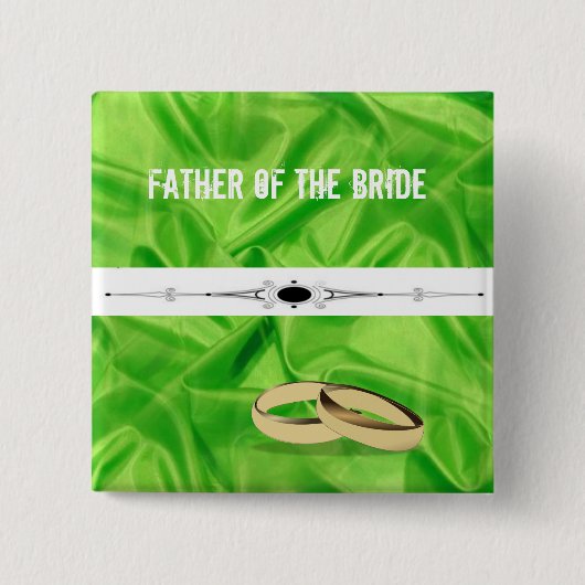 Elegant`Lime Green Silk Effect Wedding Button (Vorderseite)