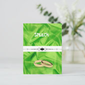 Elegant`Lime Green Silk Effect Wedding Postkarte (Stehend Vorderseite)