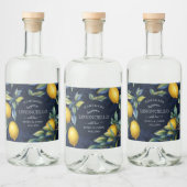 Elegant Limoncello Lemons Alkoholflaschenetikett (Flaschen)