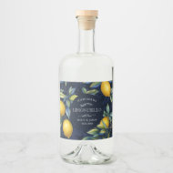Elegant Limoncello Lemons Alkoholflaschenetikett