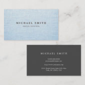 Elegant Linen Texture Business Card Visitenkarte (Vorne/Hinten)