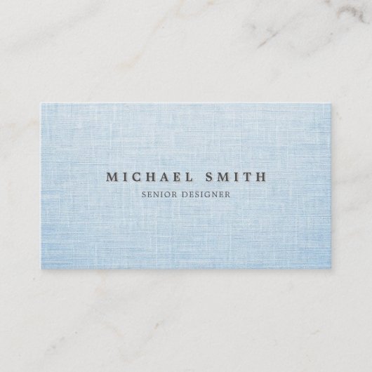 Elegant Linen Texture Business Card Visitenkarte (Vorderseite)