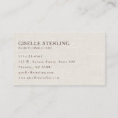 Elegant Linen Visitenkarte (Rückseite)