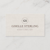 Elegant Linen Visitenkarte (Vorderseite)