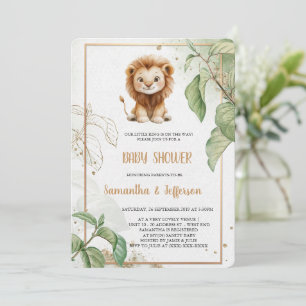 ELEGANT LION BABYSHOWER INVITATION EINLADUNG