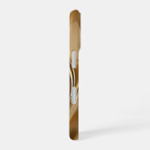 Elegant Liquid Gold Abstract Black Monogrammed iPhone 16 Hülle (Rechte Seite)