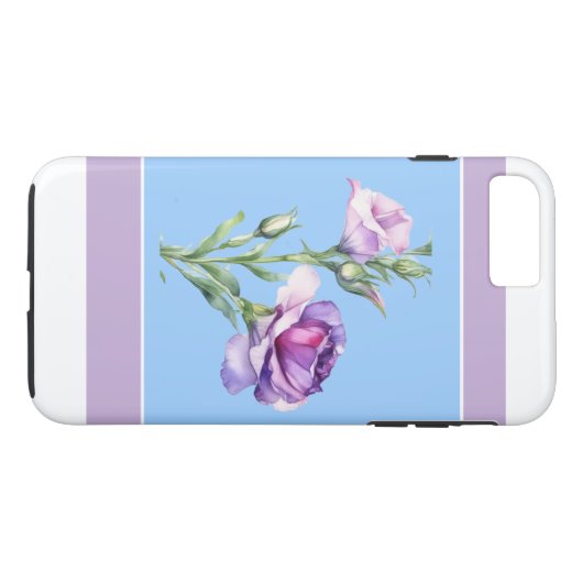 Elegant Lisianthus Blue iPhone 8/7 Plus Case (Rückseite (Horizontal))