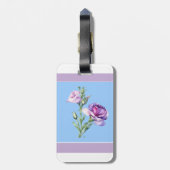 Elegant Lisianthus Blue Luggage Tag Gepäckanhänger (Rückseite vertikal)