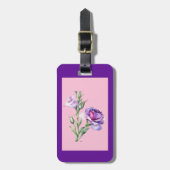 Elegant Lisianthus Gepäcktag Lila Gepäckanhänger (Vorderseite vertikal)
