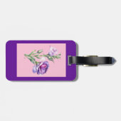 Elegant Lisianthus Gepäcktag Lila Gepäckanhänger (Rückseite horizontal)