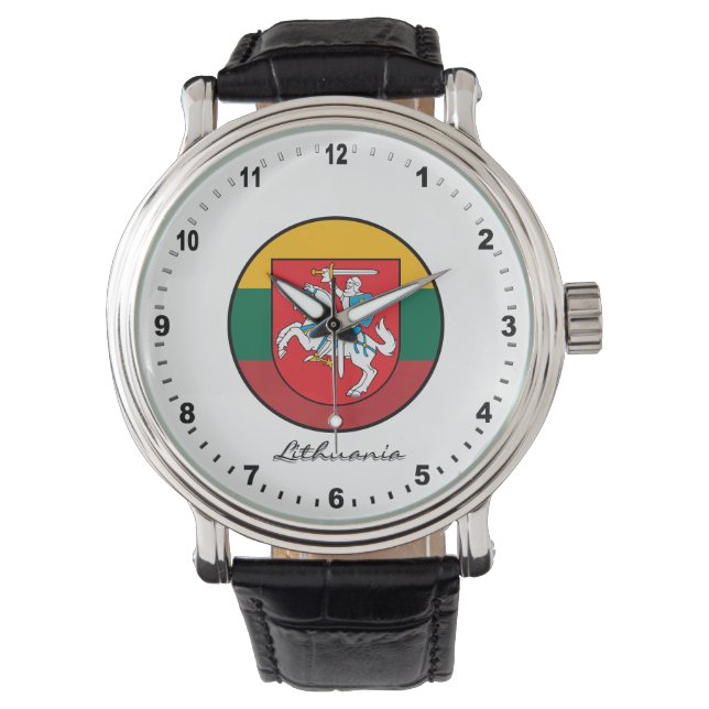 Elegant Litauen Watch & litauische Flagge Armbanduhr (Vorderseite)