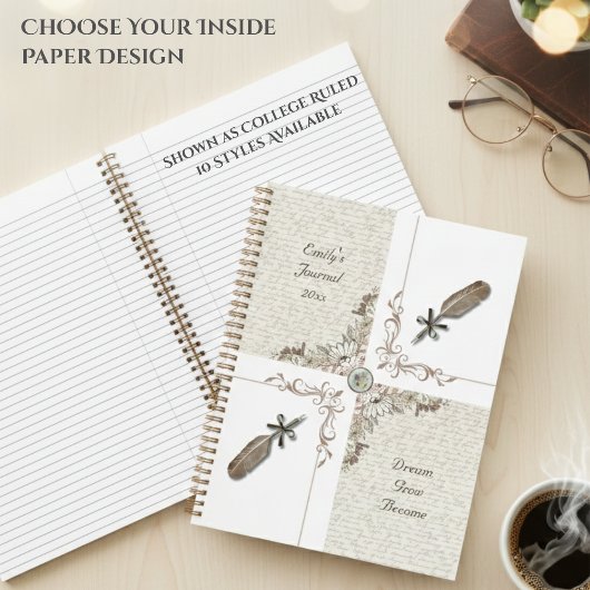 Elegant Literary Quill Aspiring Writer’s Journal Notizblock