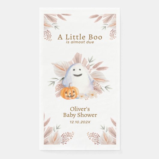 Elegant Little Boo Boho Ghost Baby Shower Serviette (Vorderseite)