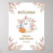 Elegant Little Boo Boho Ghost Baby Shower Willkomm Poster (Vorne)