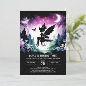 Elegant Little Fairy Birthday Einladung (Stehend Vorderseite)