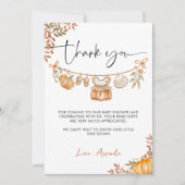 Elegant Little Pumpkin Baby Shower Dankeskarte (Vorderseite)