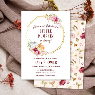 Elegant Little Pumpkin Baby Shower Einladung