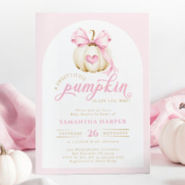Elegant Little Pumpkin Pink Baby Shower Einladung