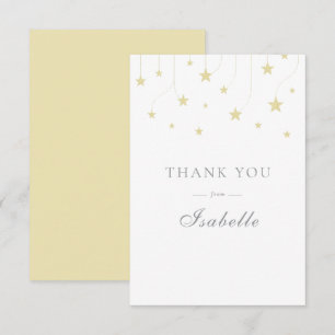 Elegant Little Stars Baby Shower Dankeskarte