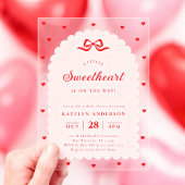 Elegant Little Sweetheart Baby Shower Acrylic Acryleinladungen