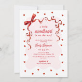 Elegant Little Sweetheart Bow Baby Shower Einladung (Vorderseite)