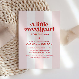 Elegant Little Sweetheart Valentine Baby Shower Einladung