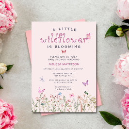 Elegant Little Wildlfower Boho Girl Baby Shower Einladung