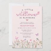 Elegant Little Wildlfower Boho Girl Baby Shower Einladung (Vorderseite)