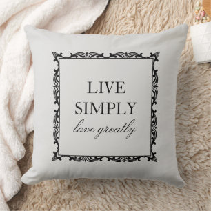 Elegant Live einfach zu zitieren Silver Gray Kissen
