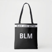 Elegant Lives Matter BLM Text auf Schwarz & Weiß Tasche (Vorderseite)