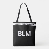 Elegant Lives Matter BLM Text auf Schwarz & Weiß Tasche (Rückseite)