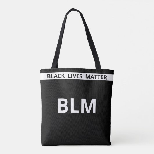 Elegant Lives Matter BLM Text auf Schwarz & Weiß Tasche (Rückseite)