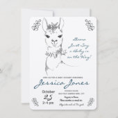 Elegant Llama Girl Baby Shower Rustic Einladung (Vorderseite)