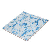 Elegant Lobster and Crabs in Cornflower Blue Fliese (Seite)