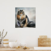 Elegant Long Haired Cat Poster (Küche)