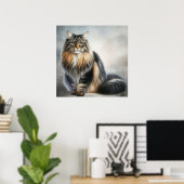 Elegant Long Haired Cat Poster (Heimbüro)