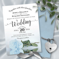 Elegant Long Stemmed Dusty Blue Rose Wedding